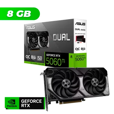 Placa de Video ASUS NVIDIA GeForce RTX 5060 TI DUAL OC 8GB GDDR7